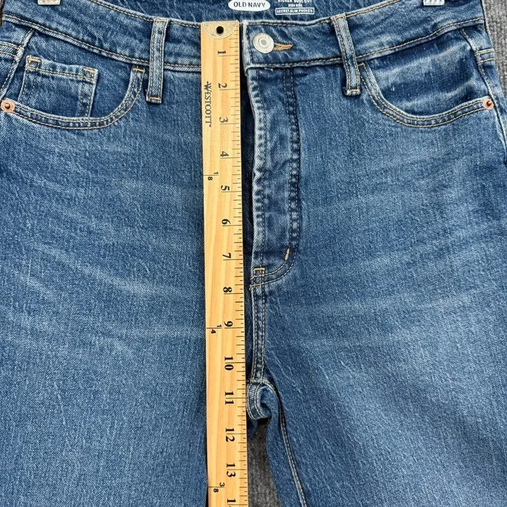 Old Navy Kicker Boot Cut High Rise Jeans Womens 4 Button Fly Medium Wash Stretch - Picture 11 of 12